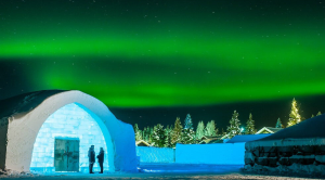 Sweden ice hotel: Northern Lights